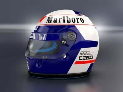1989 Alain Prost race helmet 3D model 3D model