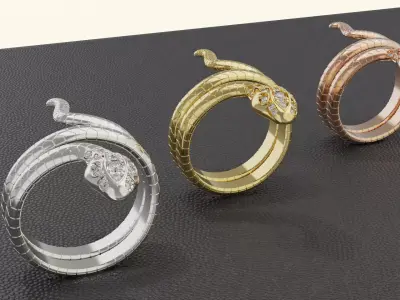 Snake Ring 17 18 and 19 3D print model
