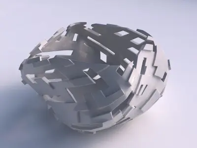 Bowl helix with cuts and bulges 3D print model