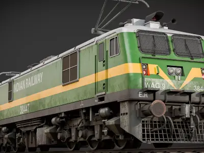 WAG-9 Indian Railways Electric Locomotive PBR 3D Model Low-poly 3D model