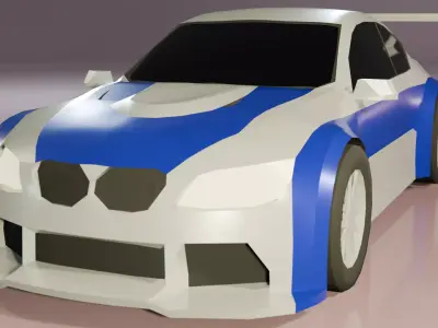 Low Poly Gameready BMW M3 E46 Low-poly 3D model