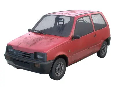 set of car hatchback with interior in 9 color variants az9 Low-poly 3D model