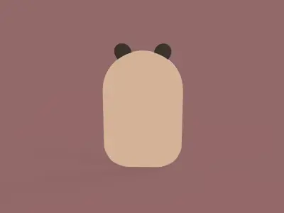 Cartoon Panda Frame  Low-poly 3D model