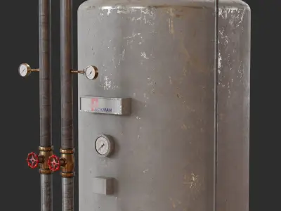 Boiler and Domestic hot water Tank 3D model