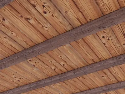 Wooden beams collection 3D model