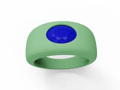 Dome Engagement Ring  02 3D print model