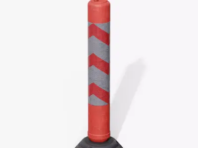 Safety Delineator Post Low-poly 3D model