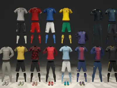 Male mannequin Nike Football pack  3D model