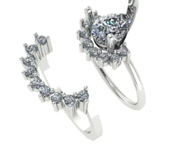 3dm and 3 Stl files 3dm twins ring 3D print model