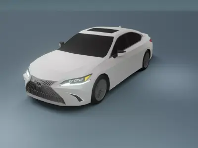 Lexus es300 2020 low poly 3D model Low-poly 3D model