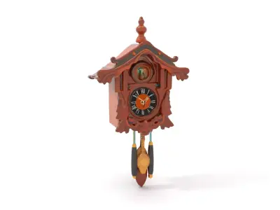 Classic Wooden Cuckoo Clock model pack Low-poly 3D model