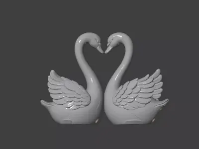  Loving Swan Pair Decoration  3D print model