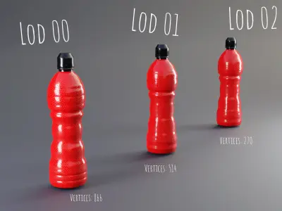 Red Energy Drink Low-poly 3D model