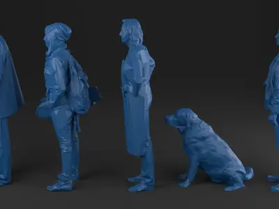 LowPoly Set 01 - printable Low-poly 3D model