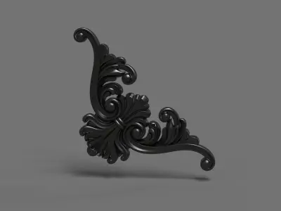 Wood carving decoration Low-poly 3D model