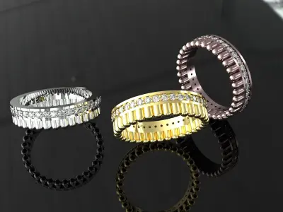 engagement ring diamond sz 17 5 3D print model