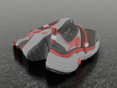 CUSTOM BALENCIAGA TRIPLE S BLACK BURGUNDY Low-poly 3D model