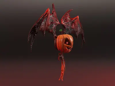 Halloween Pumkin Wing Low-poly 3D model