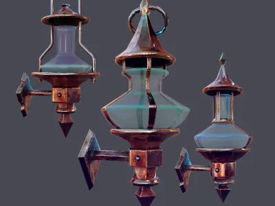 Magic Lamps Low-poly 3D model