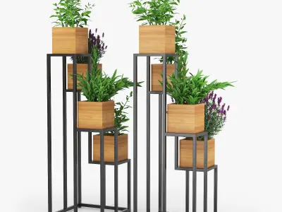 Quadrant Plant Stand 3D model