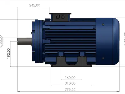 Electric Motor Low-poly 3D model