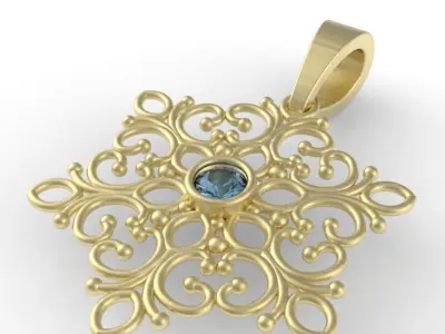 snowflake pendant 3D print model