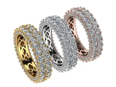 Ring269 diamond eternity ring gold 3D print model