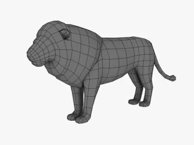 Lion Male Low-poly 3D model