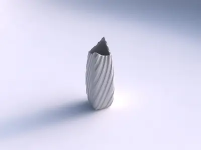 Vase double arc rectangle with twisted smooth ribbons  3D print model