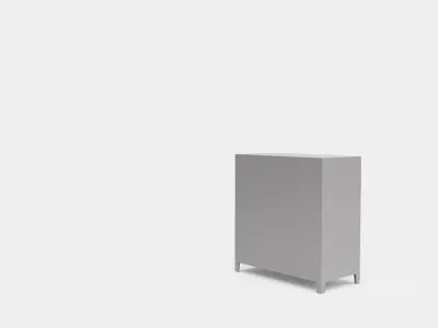 METAL CABINET-DOUBLE SHORT-GRAY AND GREEN Low-poly 3D model
