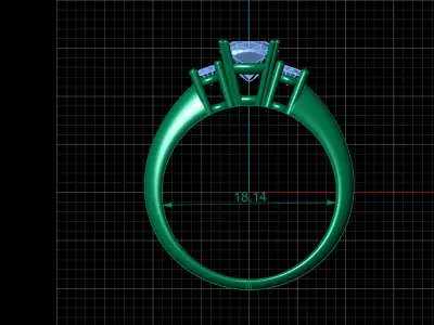 STL 3DM Print Ready Women Diamond Ring Lightweight Printable  3D print model 91