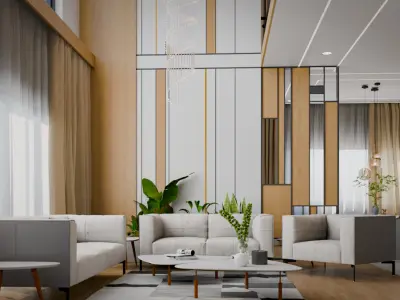 Modern Luxurious Living Room 3D model