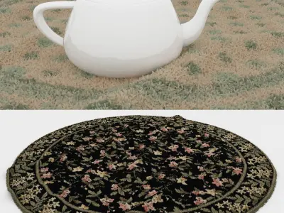 Round Rug Set 232 3D model