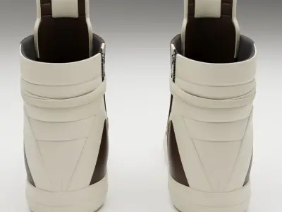 Sneakers Rick Owens Geobasket Converse Brown Low-poly 3D model