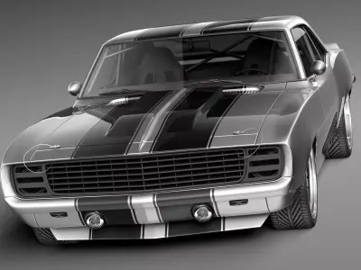 Chevrolet Camaro Pro Touring Custom 1969 3D model