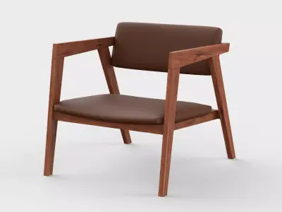 Eclipse Arm-Chair leather Low-poly 3D model