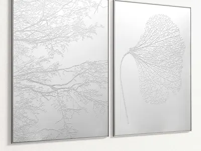 Plaster Two Photo Frame 291 Low-poly 3D model