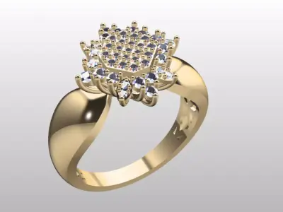 luxury square solitaire 3D print model