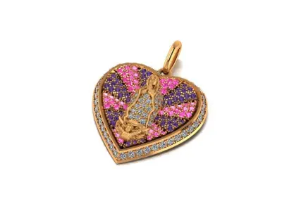 Virgen Guadalupe en forma de corazon 3D print model