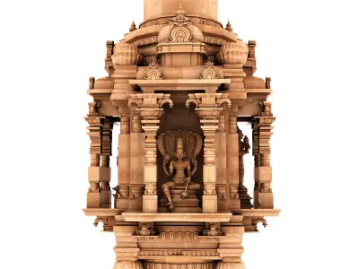 temple pillar 3D model