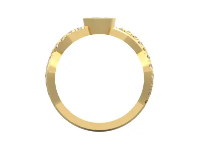 Twisted Half Infinity Engagement Ring 3D print model