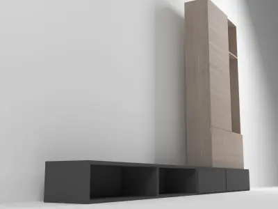 tv unit Low-poly 3D model