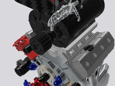 PSI Blown HEMI Outlaw Extreme Motor Complete 3D print model