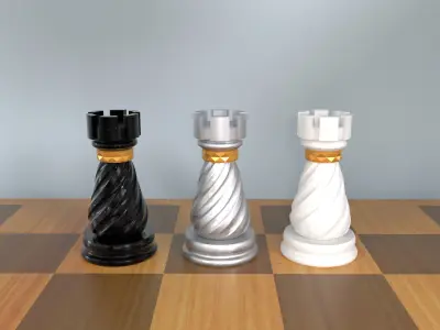Rook 3D Luxury Chess Pieces 3D Print Model 3D print model 3D print model