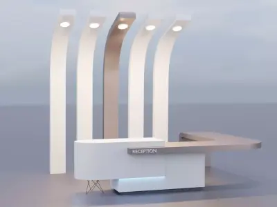 Reception counder 3D model