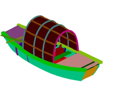 Game Traffic - small fishing boat 3D model