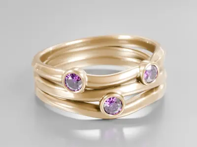 Trinity Bloom Ring - 3D print ready 3D print model 3D print model