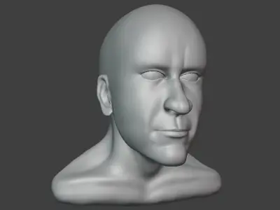 Realistic Male Head Sculpt 01 Low-poly 3D model