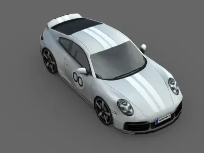 Porsche 911 Sport Classic 2023 Low-poly 3D model