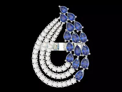 Luxury wedding Bridal stl 3dm Ring  Model jr00229 3D print model